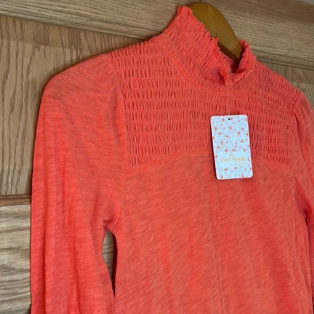 WE THE FREE I FREE PEOPLE  Smocked Turtleneck *NWT*